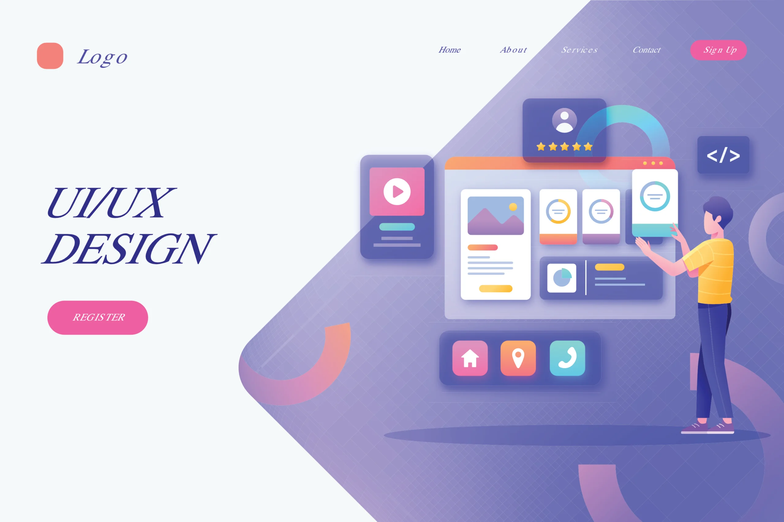 UI/UX design professionale wireframe architettura informazione