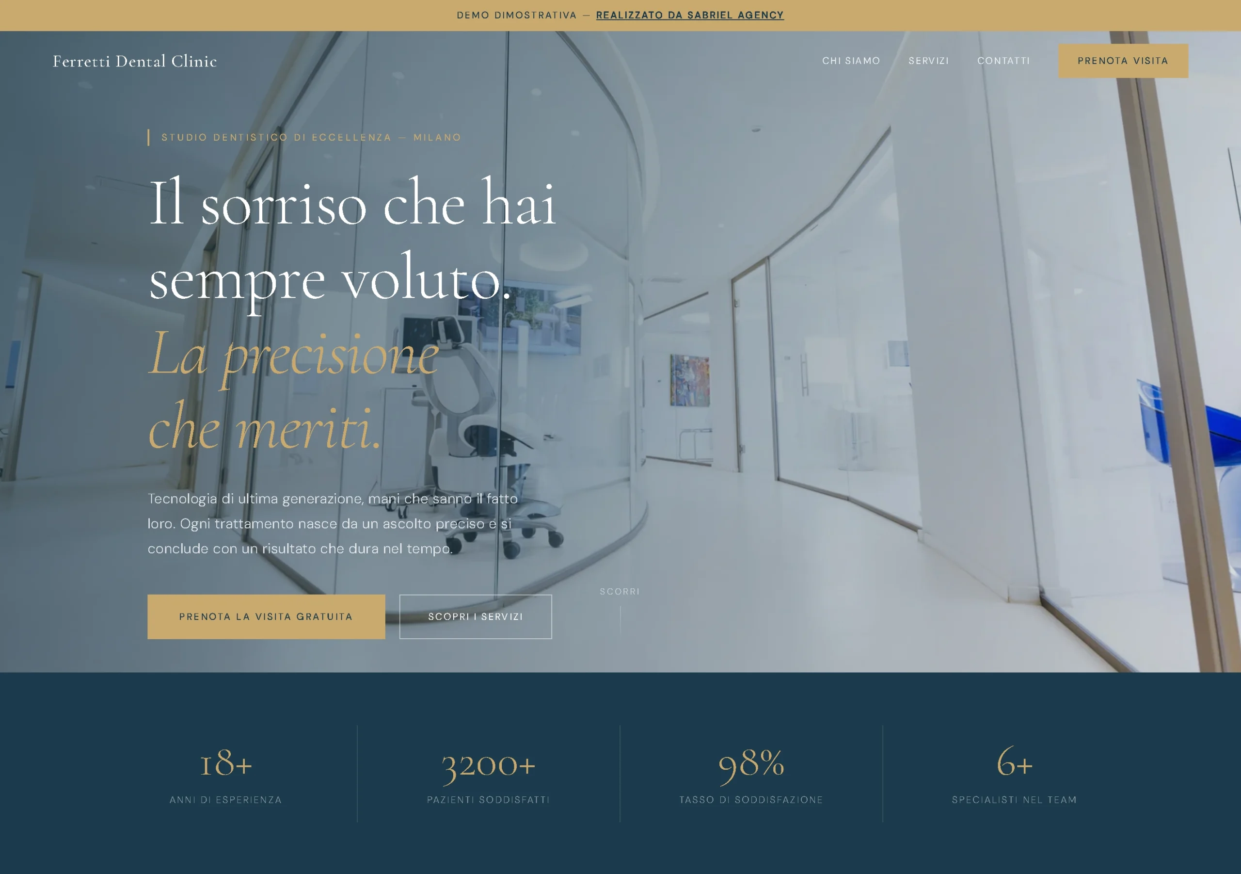 Ferretti Dental Clinic studio dentistico sito web professionale