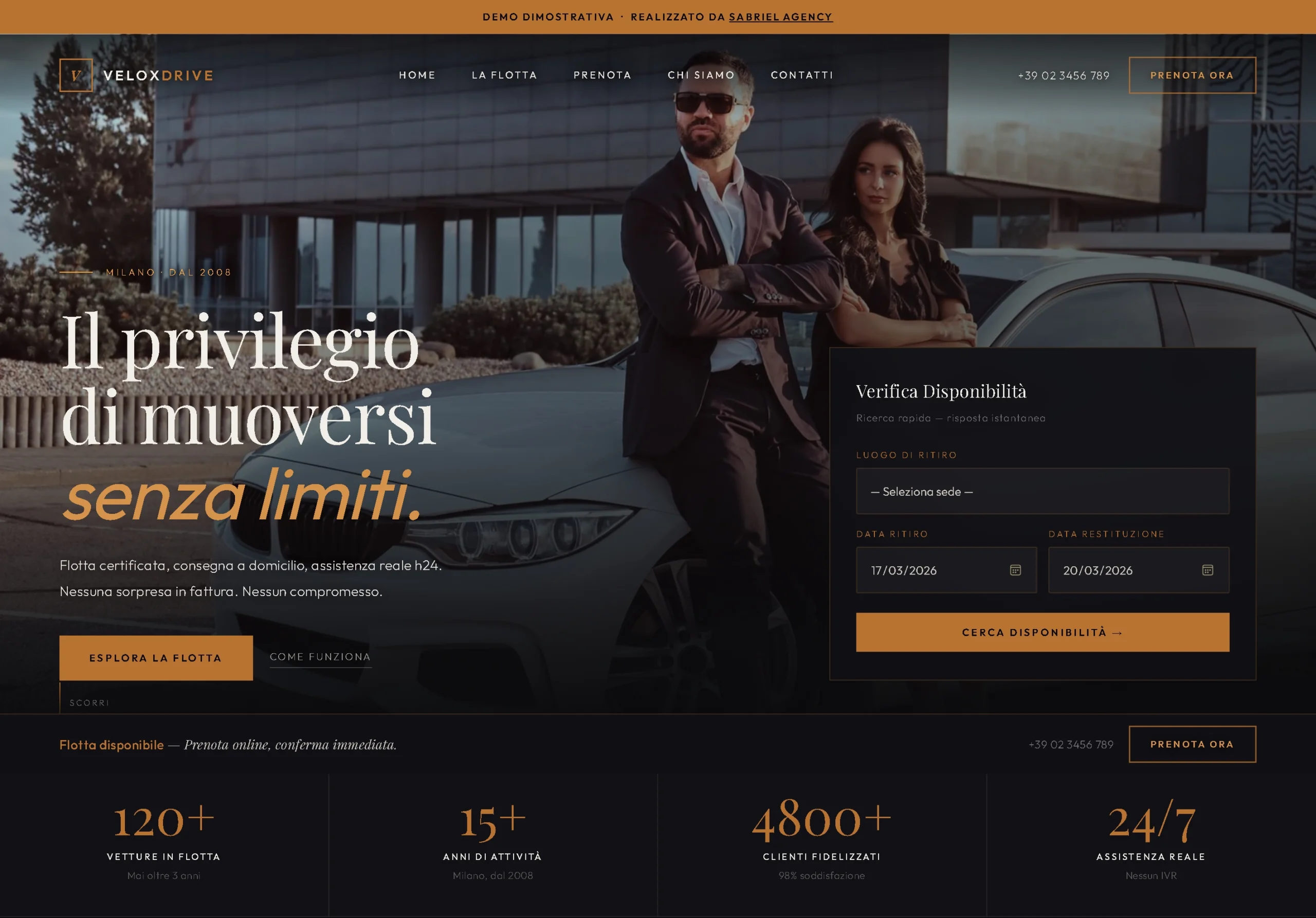 Velox Drive - Noleggio Auto di Lusso Milano portfolio siti web professionali