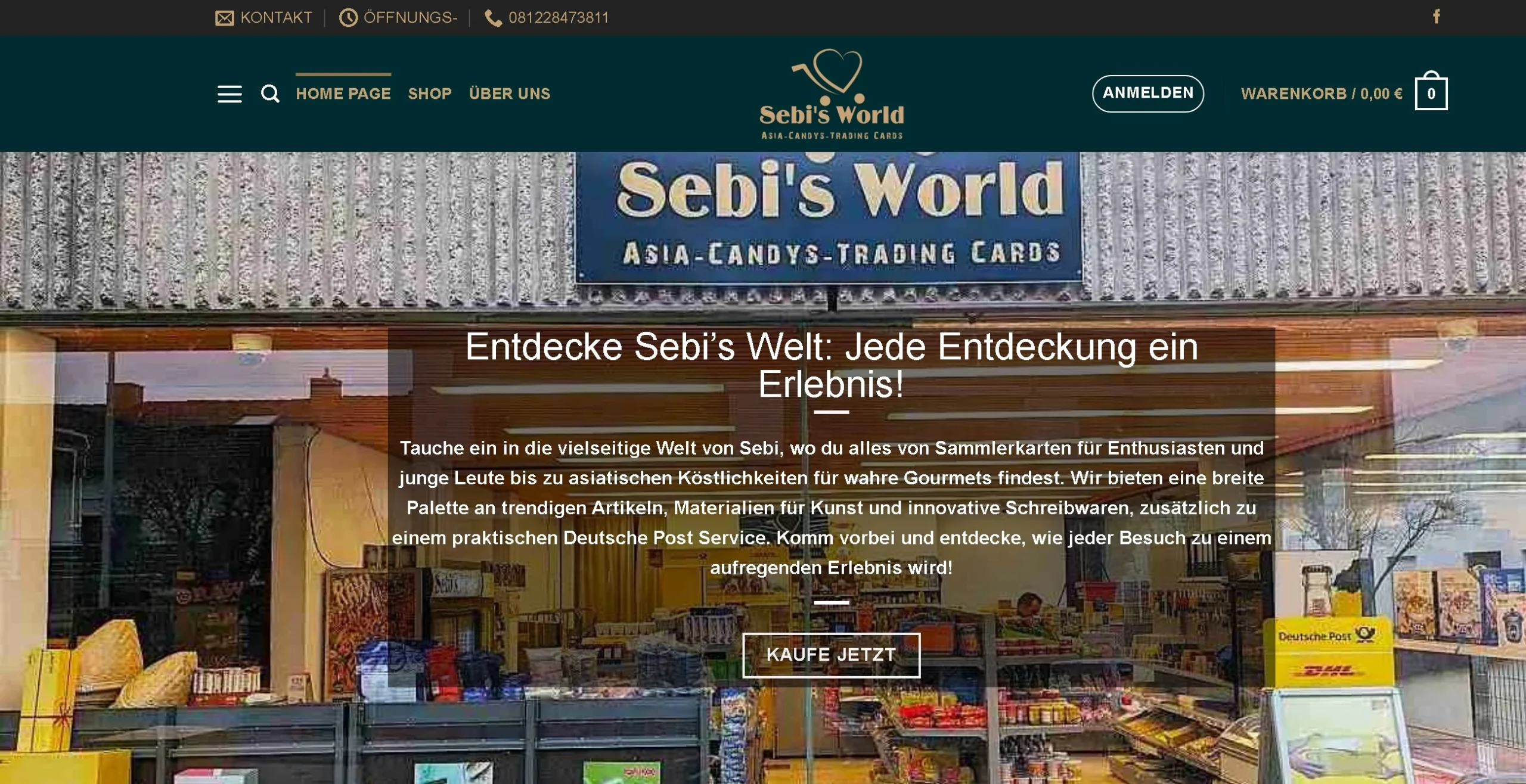 Sebi's World Asia Carte Gadget sito web professionale e-commerce