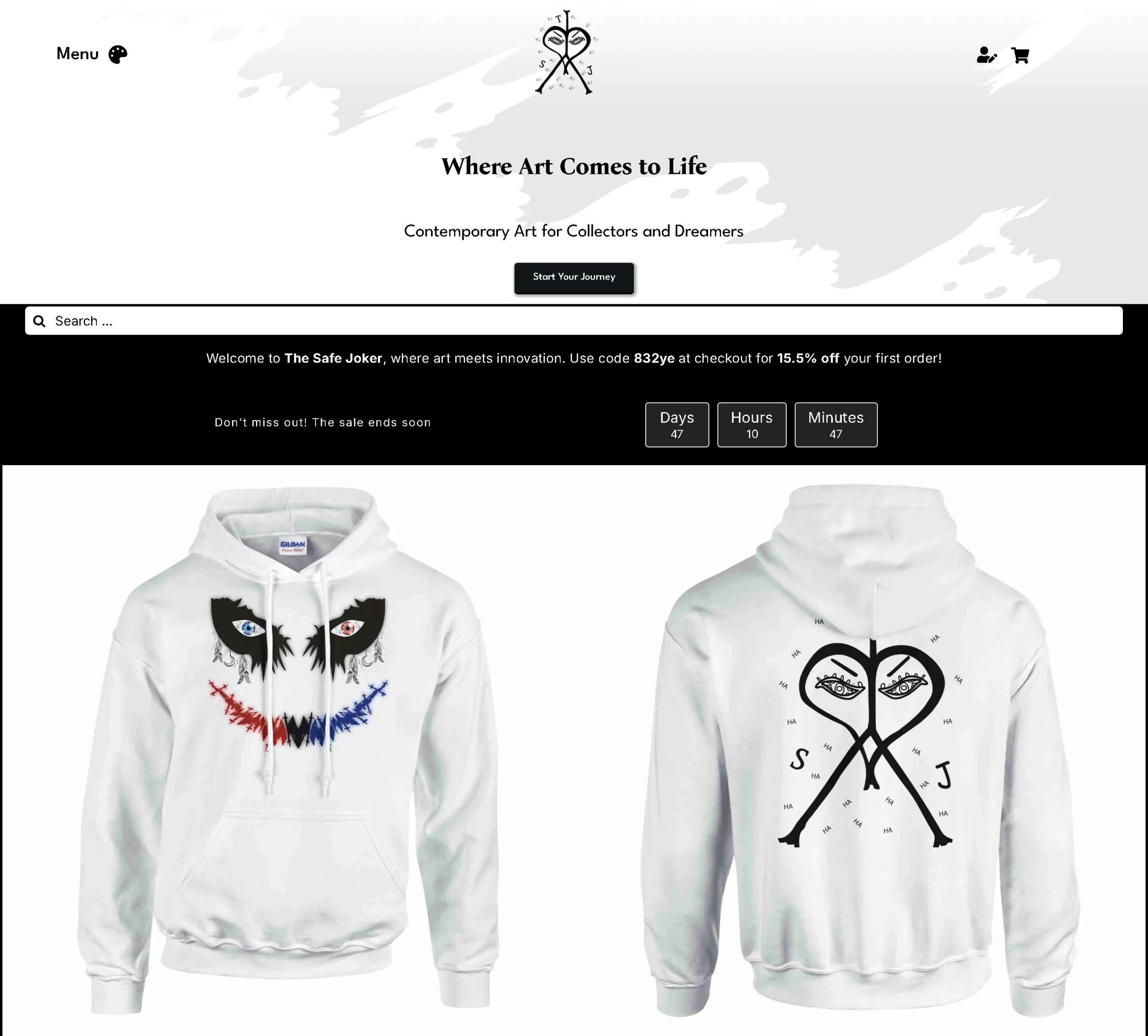 The Safe Joker - vecchio sito e-commerce art brand Sabriel Agency